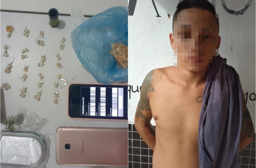  Integrante de facção criminosa é preso com drogas e celulares em Parnaíba