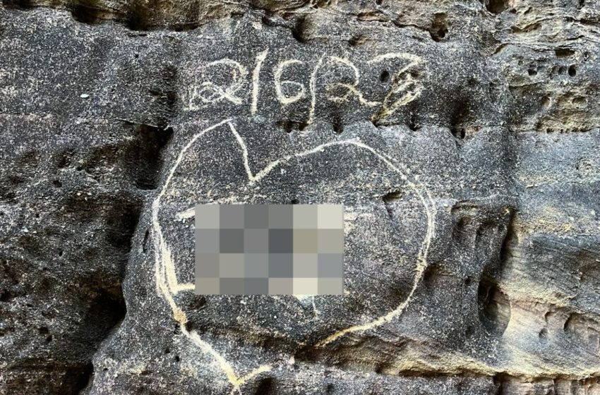  Turistas cometem atos de vandalismo os paredões rochosos do Monumento Cânions do Viana