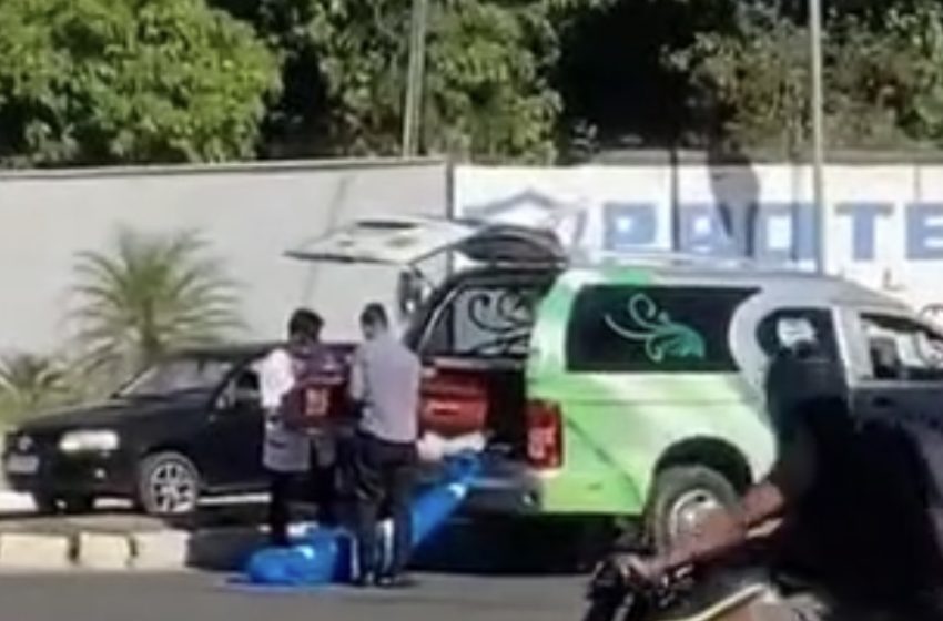  Vídeo: corpo cai de carro de funerária em avenida na zona Sul de Teresina
