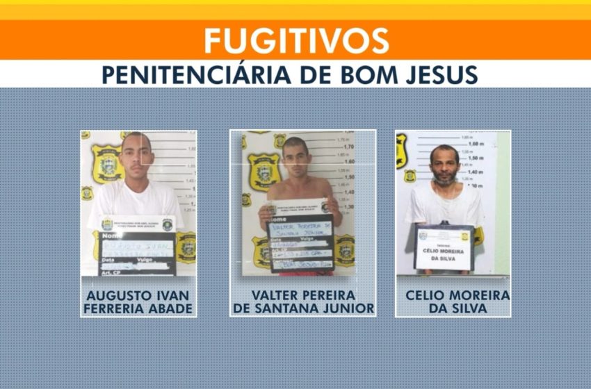  Busca por foragidos de penitenciária de Bom Jesus entra no terceiro dia; veja fotos e nomes