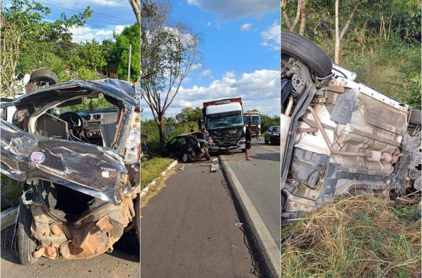  Quatro carros e um caminhão se envolvem em grave acidente em Campo Maior