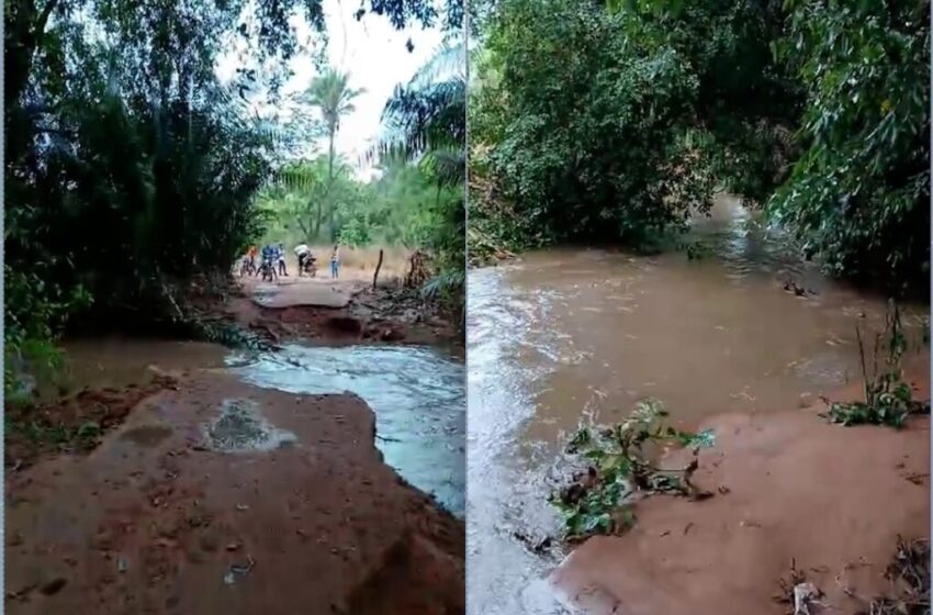  Moradores de São Pedro do Piauí ficam ilhados após ponte ser arrastada durante chuva