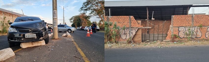  Carro bate em muro e provoca sequência de acidentes em Teresina